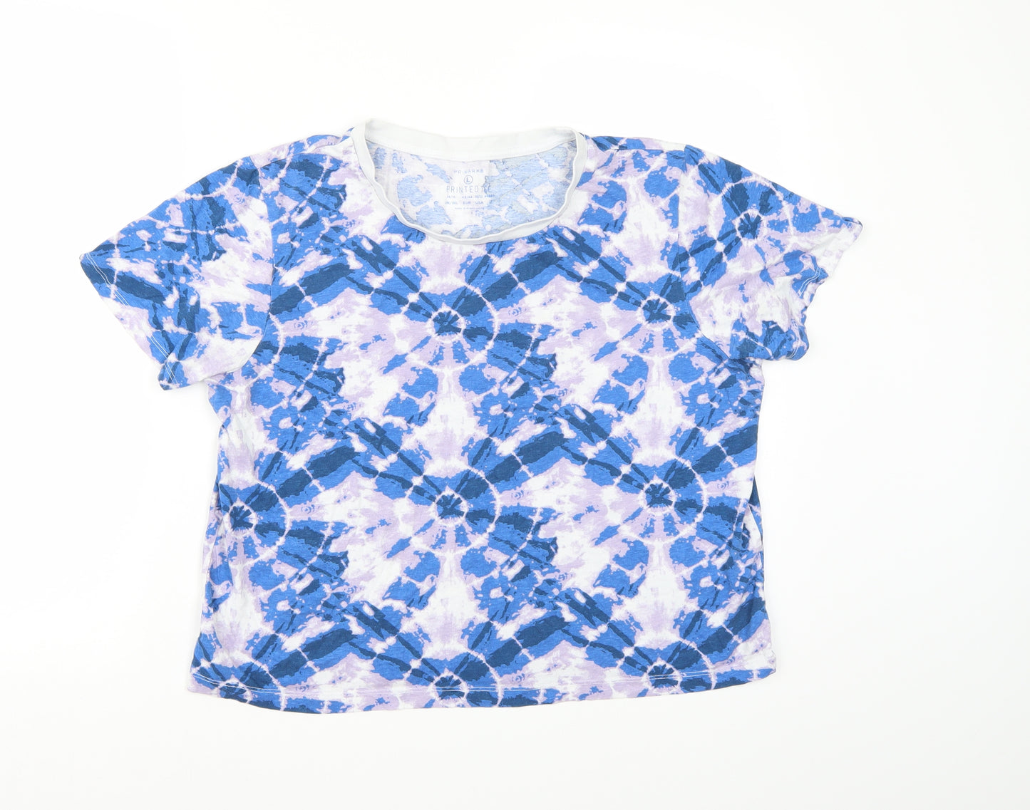 Primark Womens Blue   Cropped T-Shirt Size 14  - Tie dye