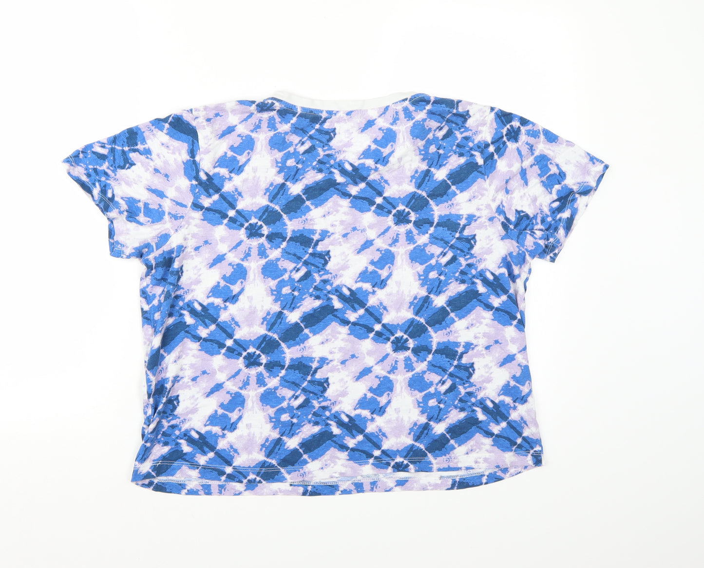Primark Womens Blue   Cropped T-Shirt Size 14  - Tie dye