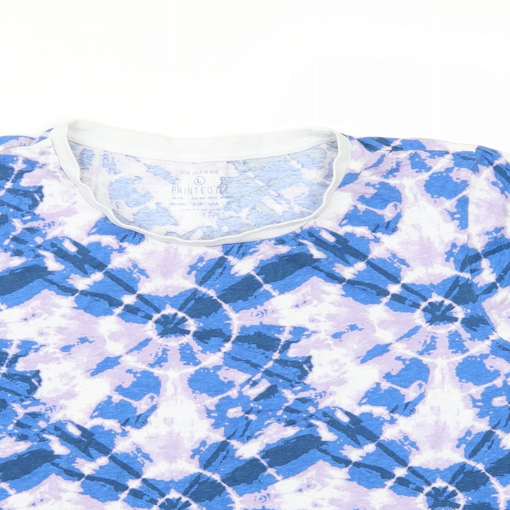 Primark Womens Blue   Cropped T-Shirt Size 14  - Tie dye