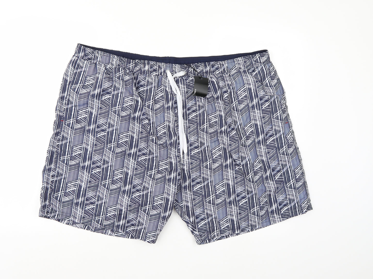 Capsule Men Mens Blue Geometric  Sweat Shorts Size XL - Swim shorts