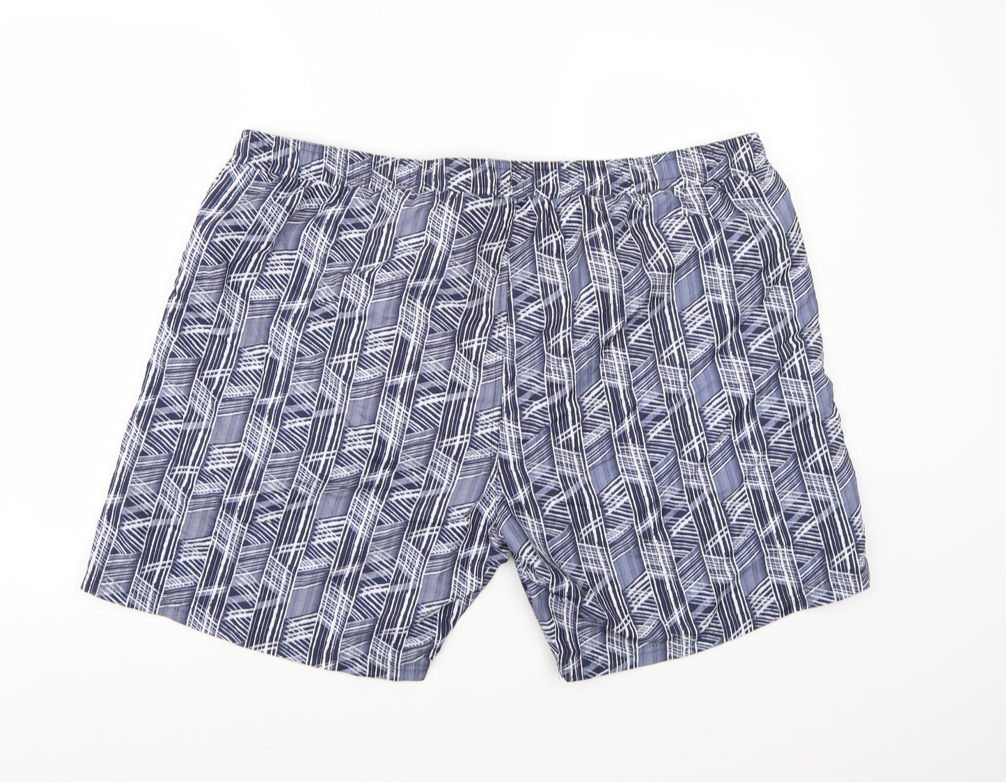 Capsule Men Mens Blue Geometric  Sweat Shorts Size XL - Swim shorts
