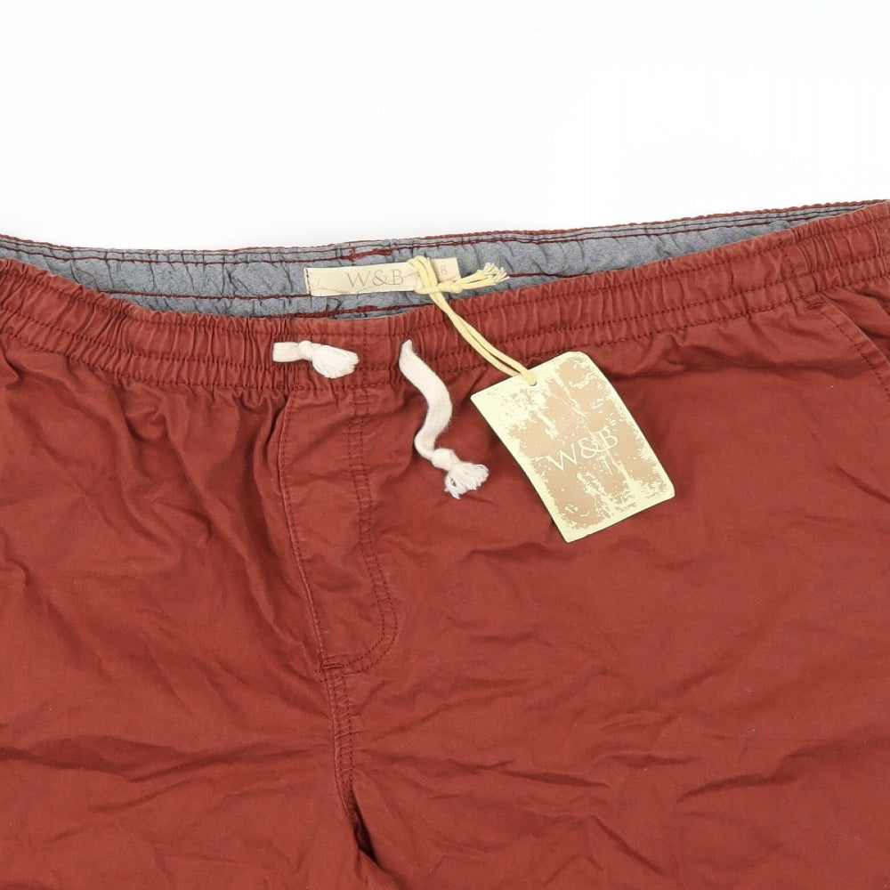 W&B Mens Brown   Chino Shorts