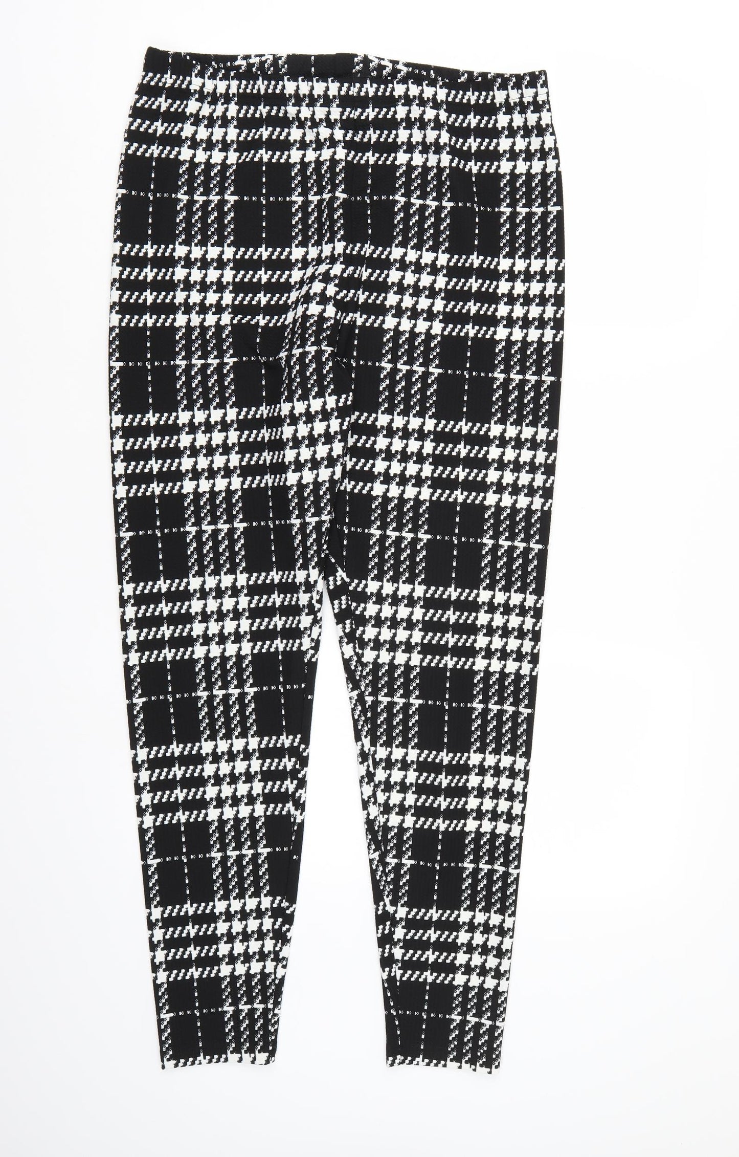 SheIn Womens Black Check  Pedal Pusher Leggings Size XL L28 in