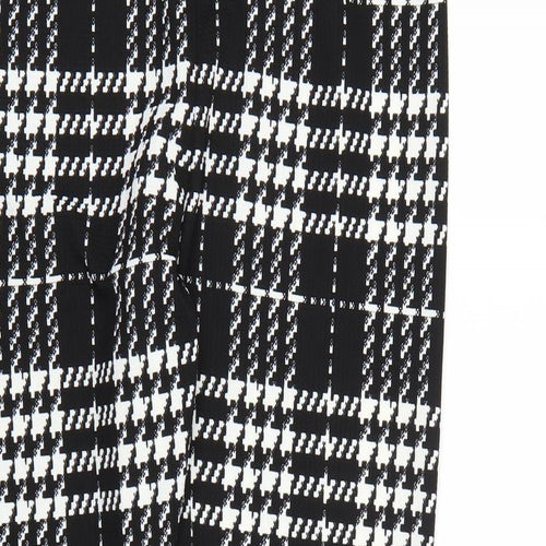 SheIn Womens Black Check  Pedal Pusher Leggings Size XL L28 in