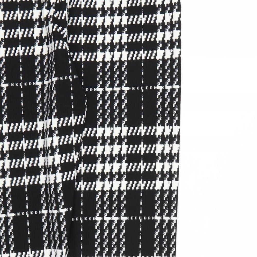 SheIn Womens Black Check  Pedal Pusher Leggings Size XL L28 in