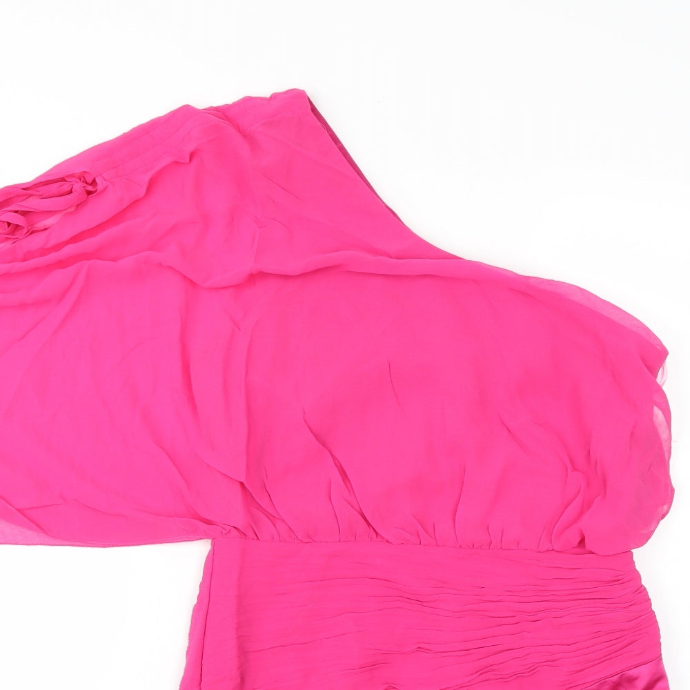 Lipsy Womens Pink  Satin Bodycon  Size 12