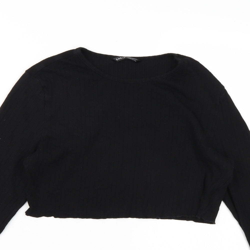 SheIn Womens Black   Cropped T-Shirt Size XL