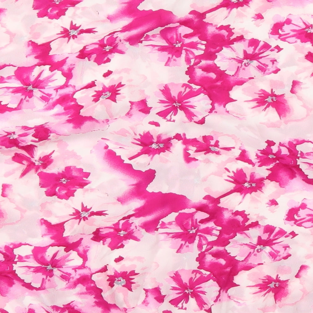 Anthology Womens Pink Floral Chiffon Basic Blouse Size 28