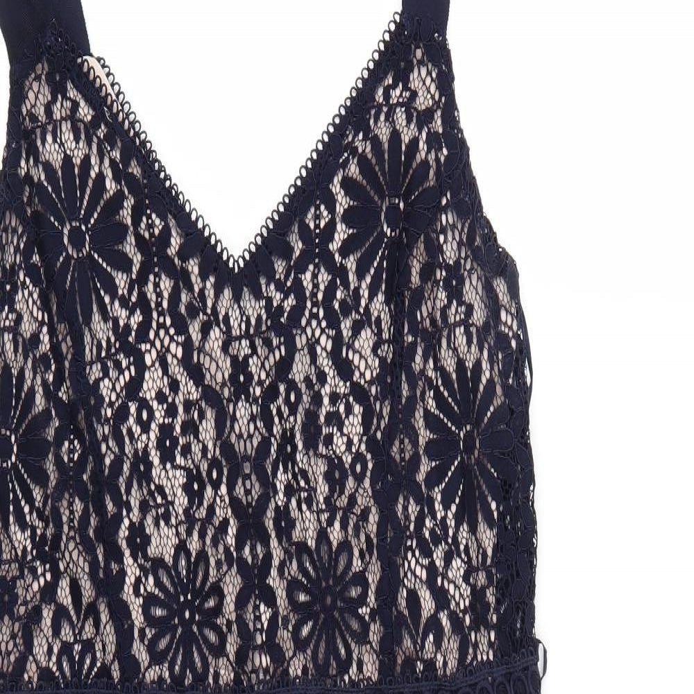Primark Womens Blue Floral Lace Bodycon  Size 12