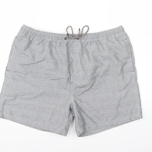 ACW85 Mens Grey Check  Sweat Shorts Size XL - Swim shorts