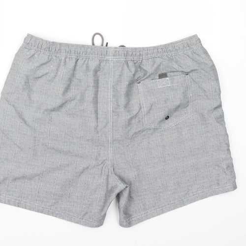 ACW85 Mens Grey Check  Sweat Shorts Size XL - Swim shorts