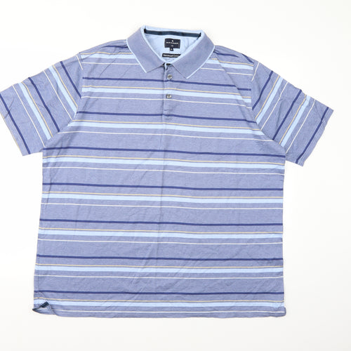Blue Harbour Mens Blue Striped   Polo Size 2XL