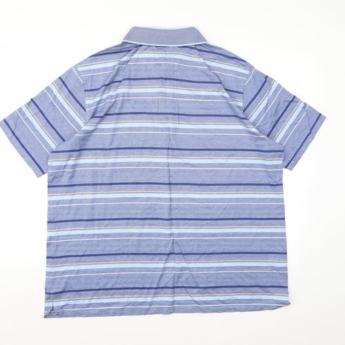 Blue Harbour Mens Blue Striped   Polo Size 2XL