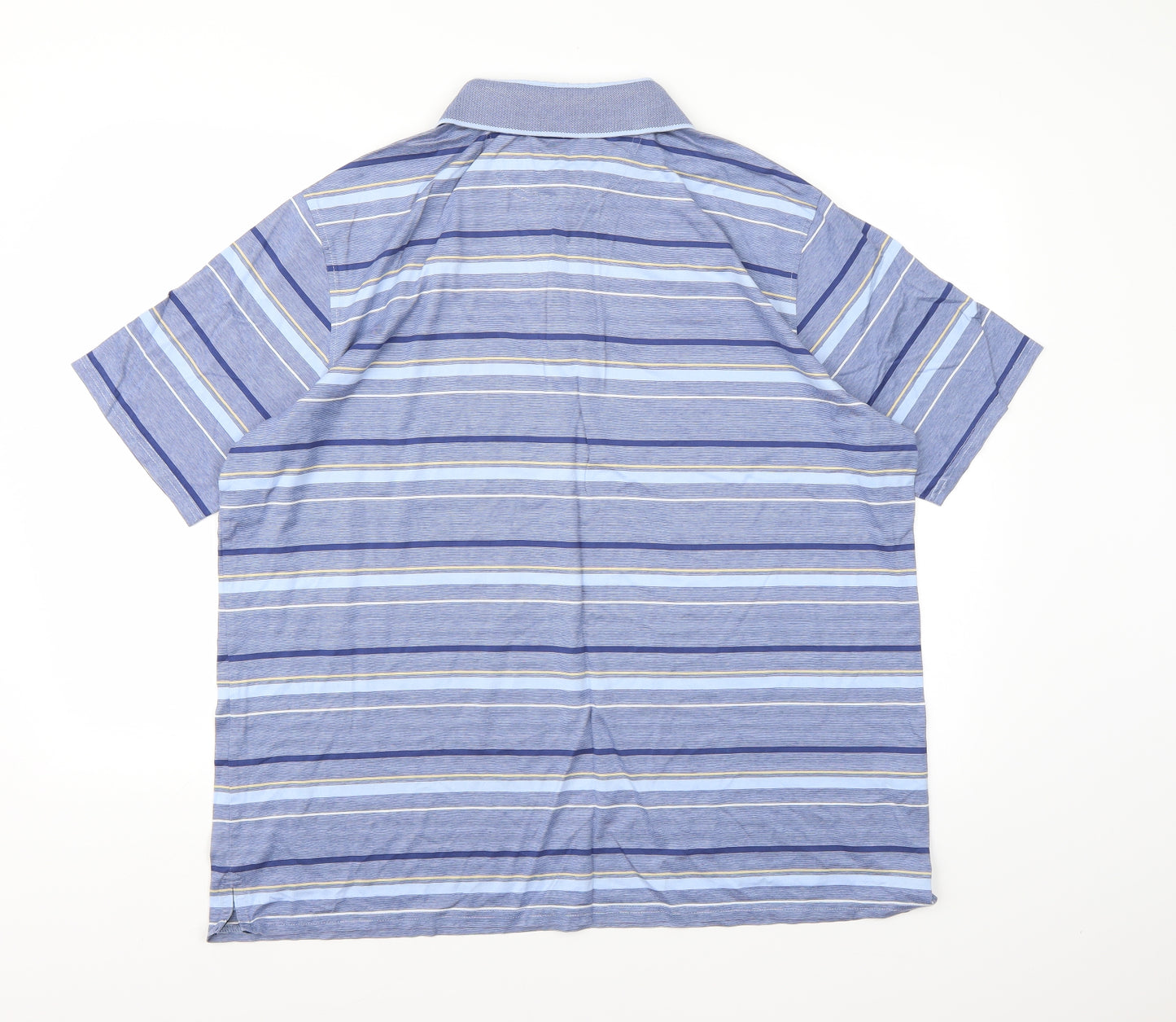 Blue Harbour Mens Blue Striped   Polo Size 2XL