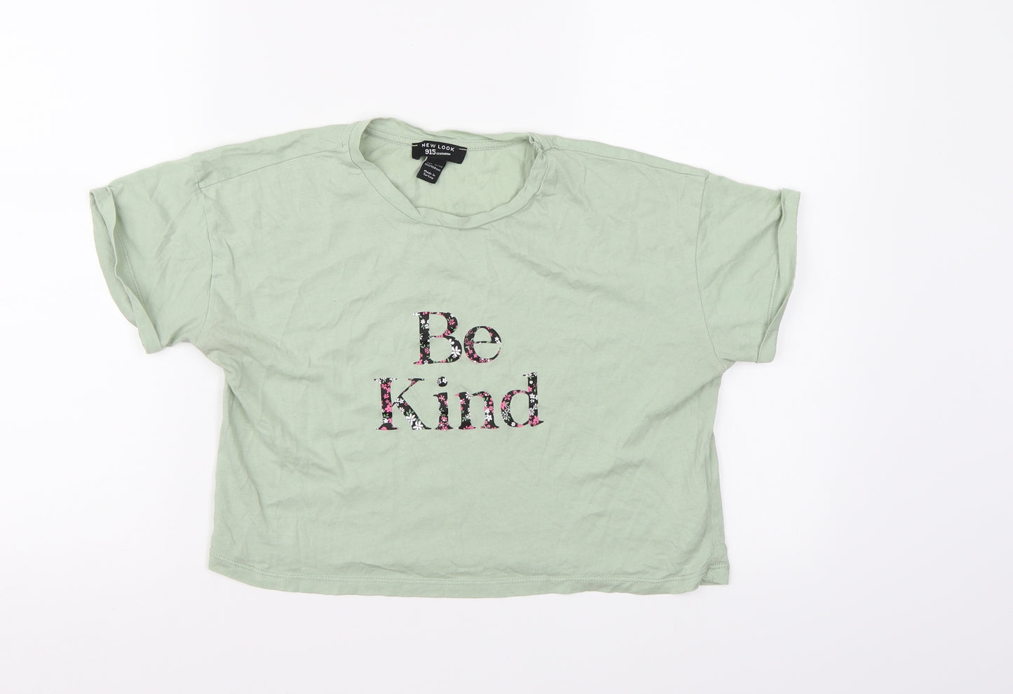 New Look Girls Green   Cropped T-Shirt Size 12-13 Years