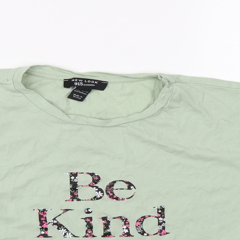 New Look Girls Green   Cropped T-Shirt Size 12-13 Years