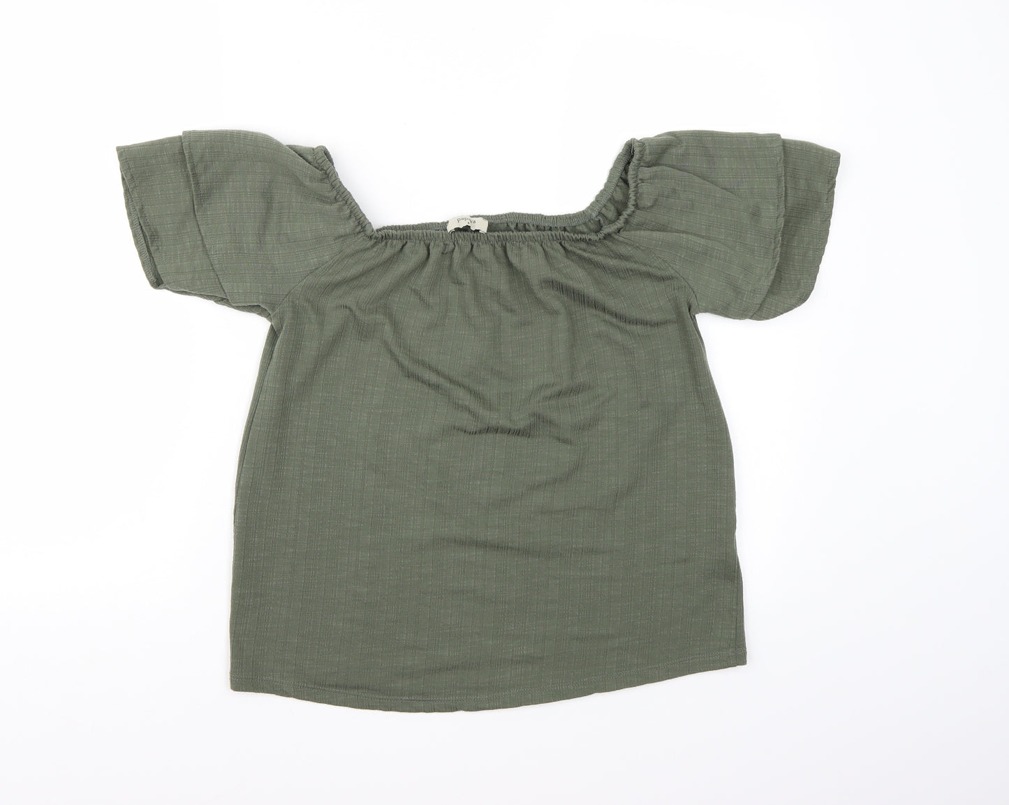 Papaya Womens Green   Basic T-Shirt Size 8