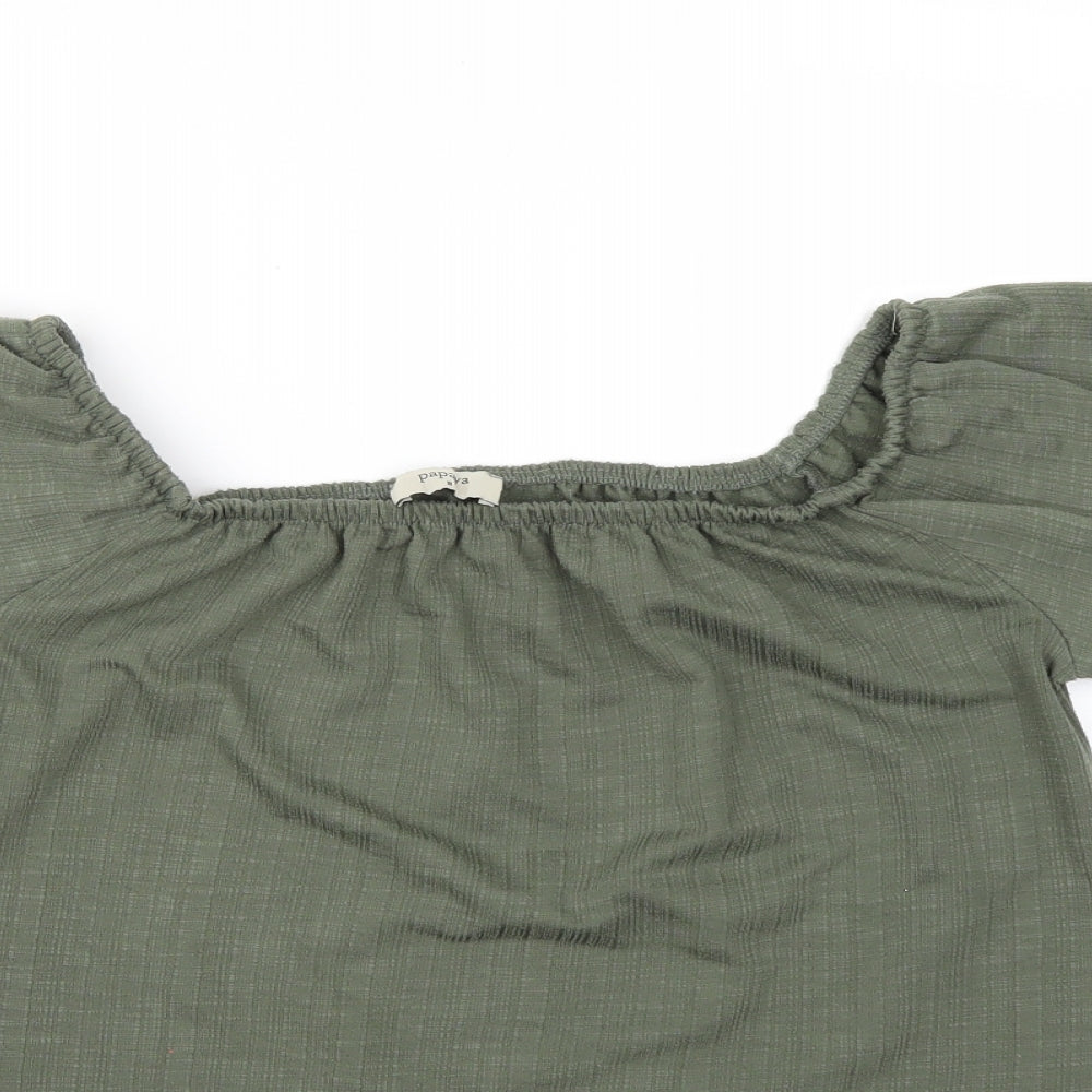 Papaya Womens Green   Basic T-Shirt Size 8