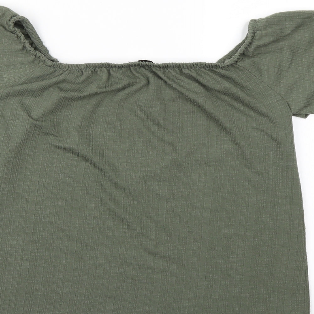 Papaya Womens Green   Basic T-Shirt Size 8