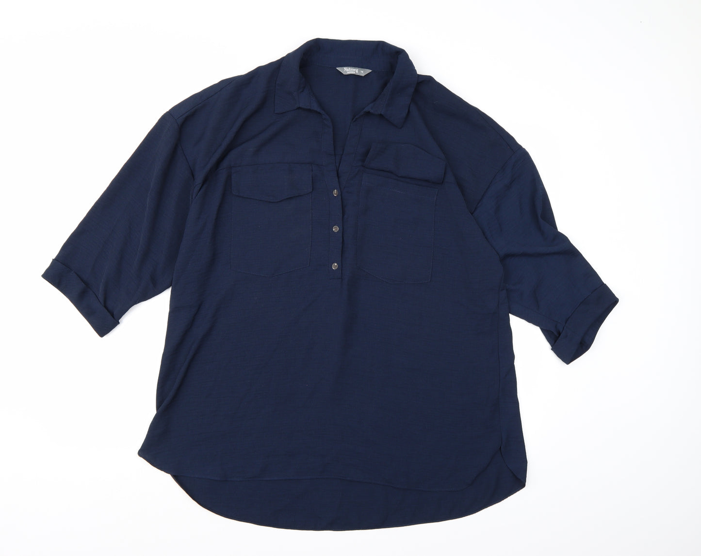 Nutmeg Womens Blue   Basic Blouse Size 18