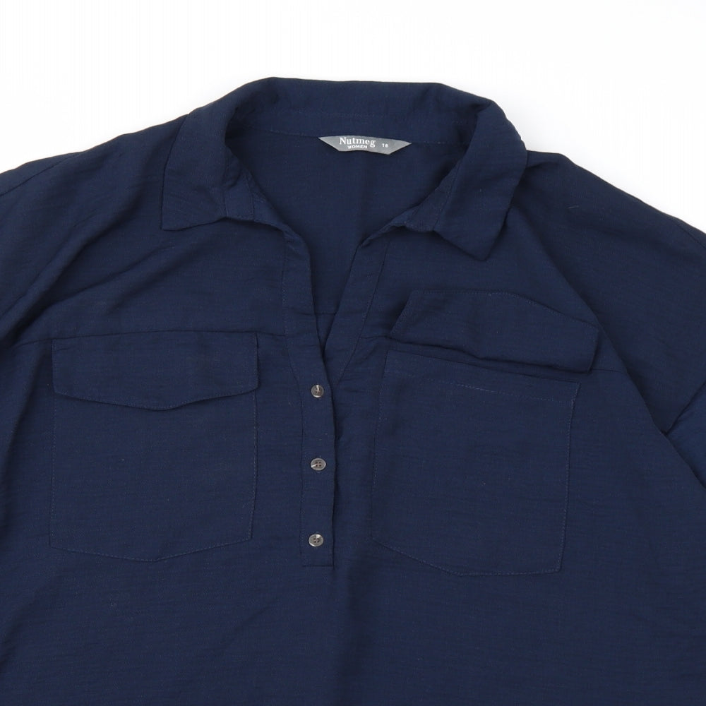 Nutmeg Womens Blue   Basic Blouse Size 18