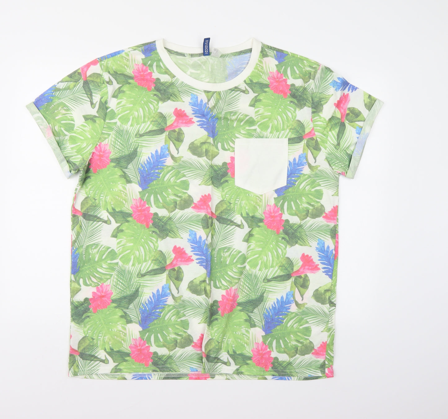 Divided by H&M Mens Multicoloured Floral   T-Shirt Size XL