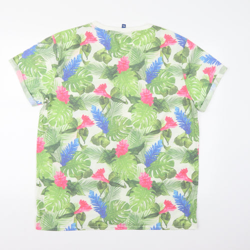 Divided by H&M Mens Multicoloured Floral   T-Shirt Size XL