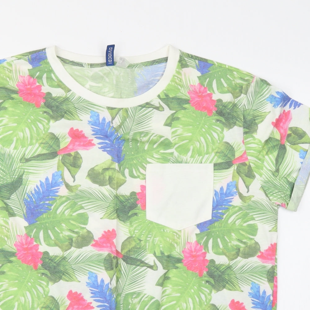 Divided by H&M Mens Multicoloured Floral   T-Shirt Size XL