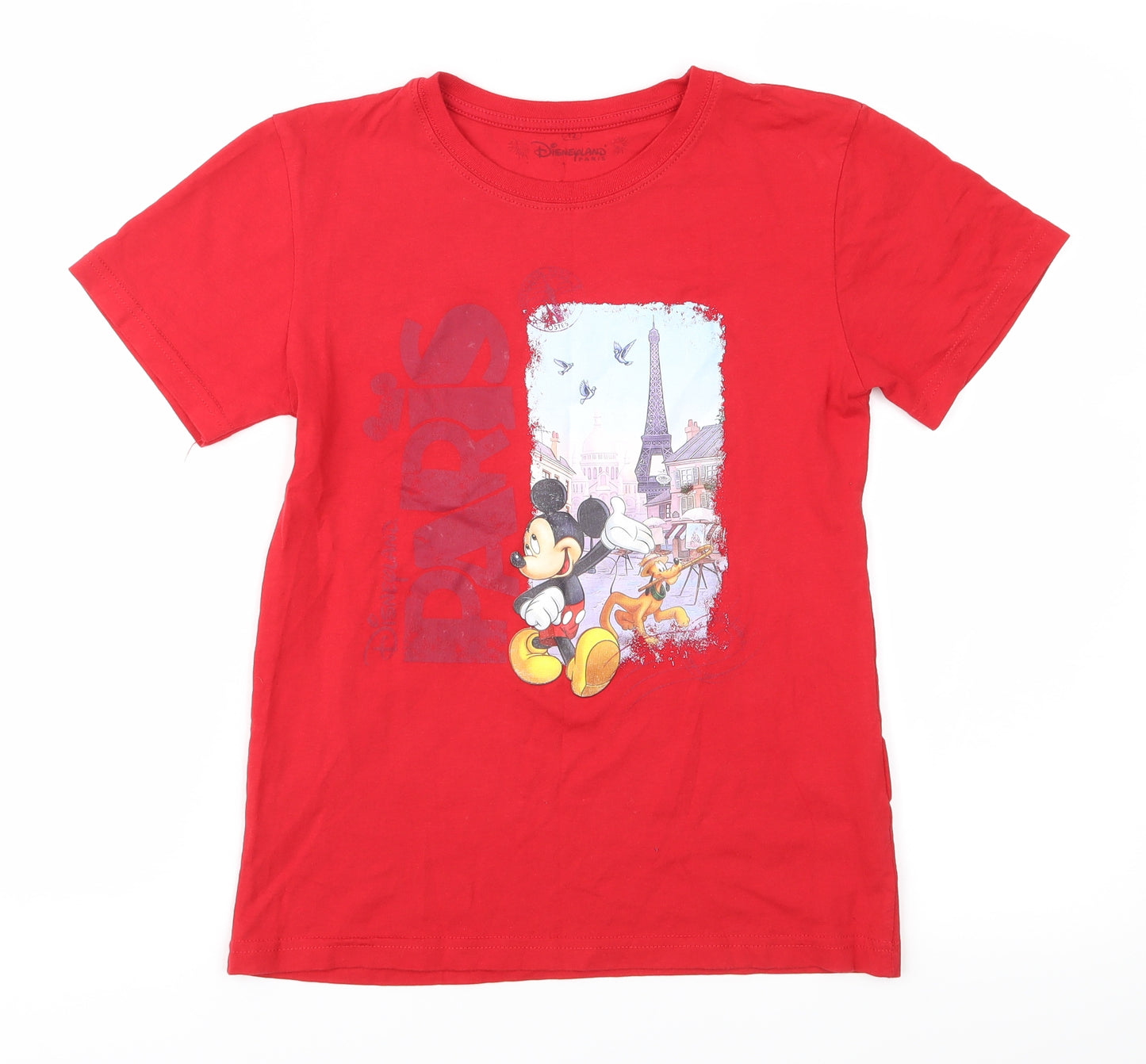 disney land Boys Red   Basic T-Shirt Size 12 Years