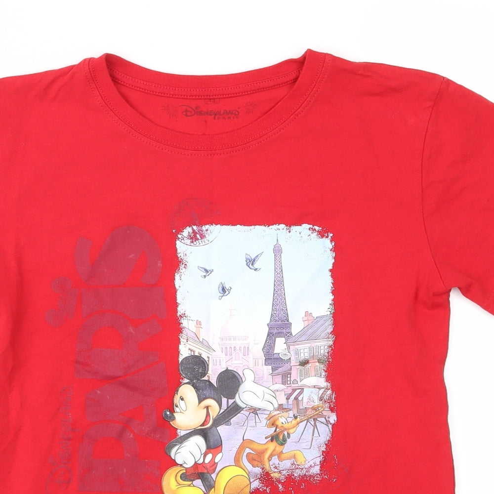 disney land Boys Red   Basic T-Shirt Size 12 Years