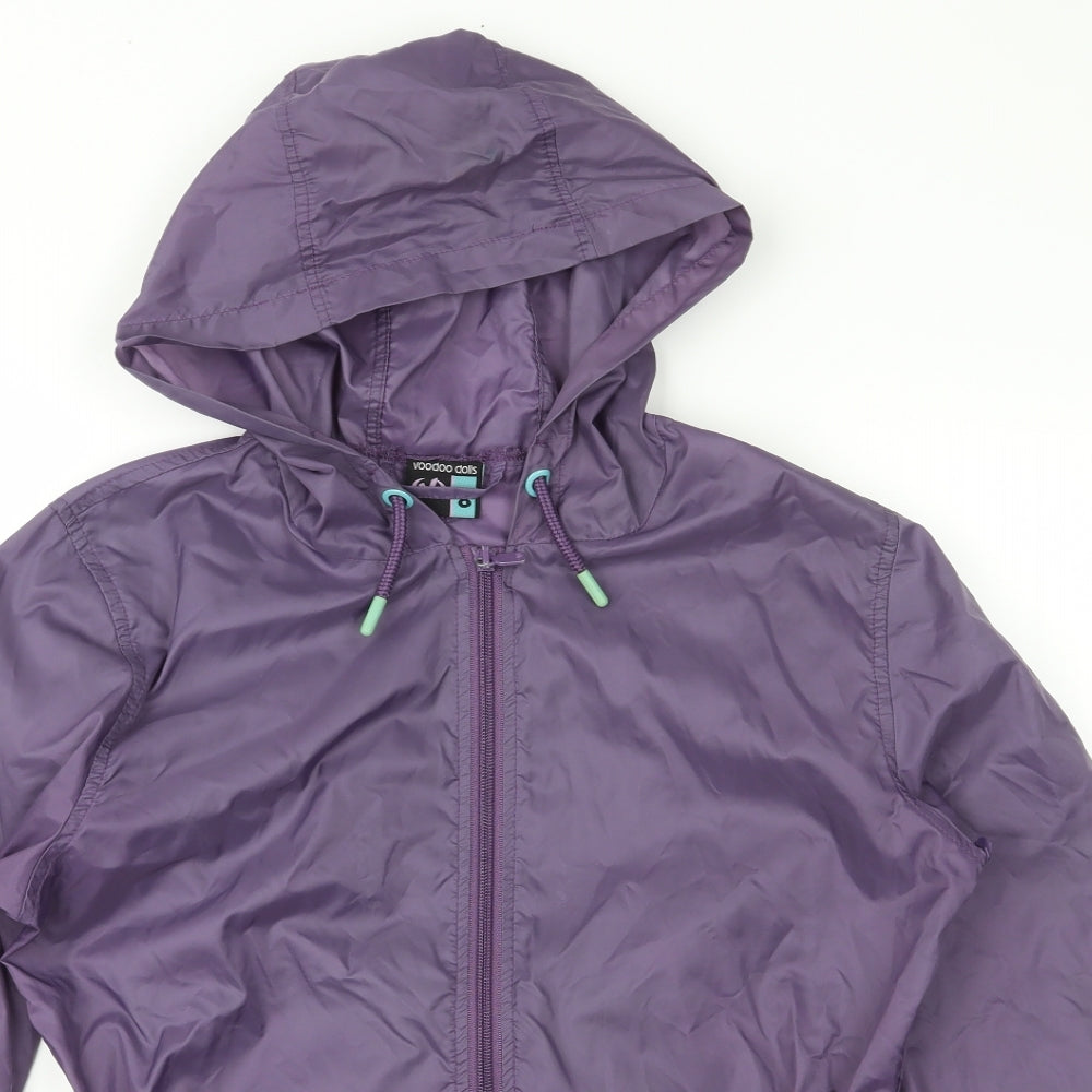 Voodoo Dolls Womens Purple   Windbreaker Jacket Size 8