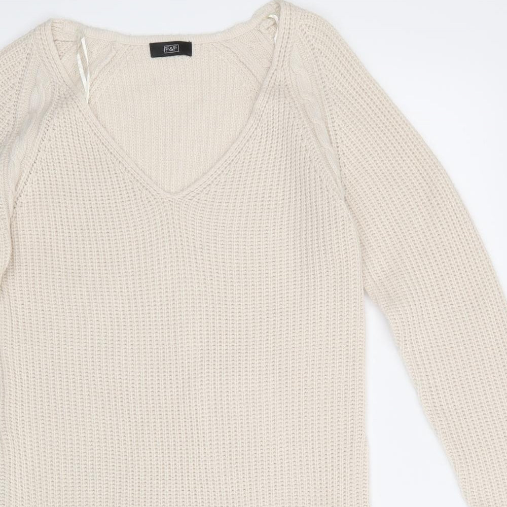 F&F Womens Beige   Pullover Jumper Size 10