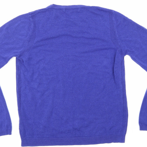 M&S  Womens Blue Houndstooth  Pullover Sweatshirt Size 12
