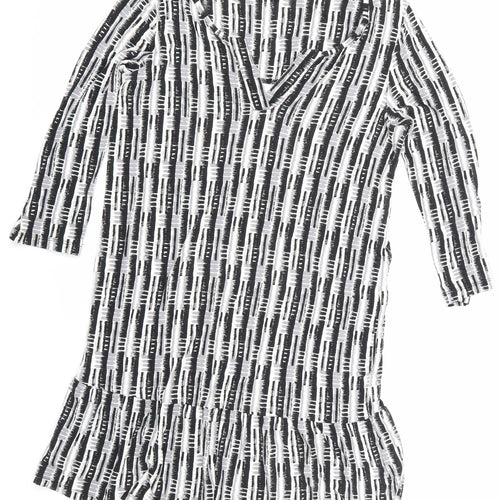 NEXT Womens Black Striped  Basic T-Shirt Size 10