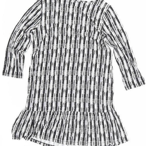 NEXT Womens Black Striped  Basic T-Shirt Size 10