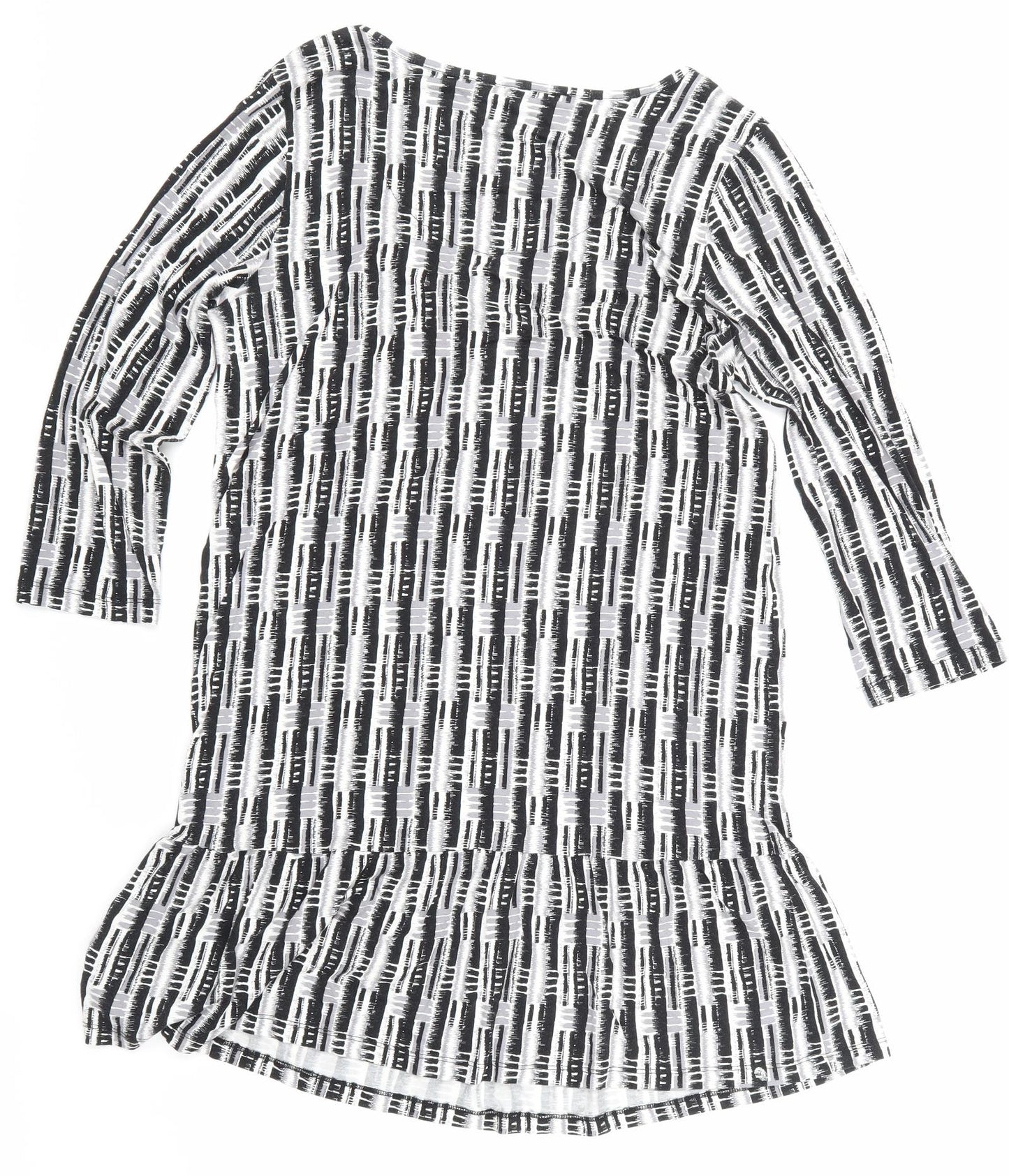 NEXT Womens Black Striped  Basic T-Shirt Size 10