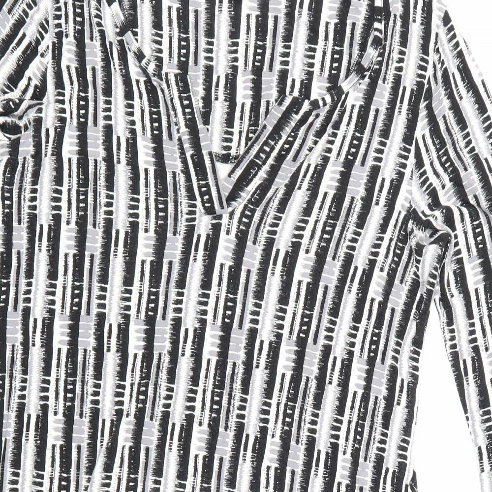 NEXT Womens Black Striped  Basic T-Shirt Size 10