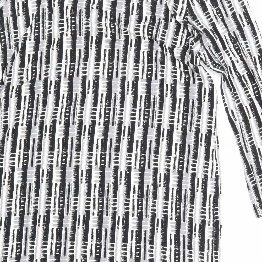 NEXT Womens Black Striped  Basic T-Shirt Size 10