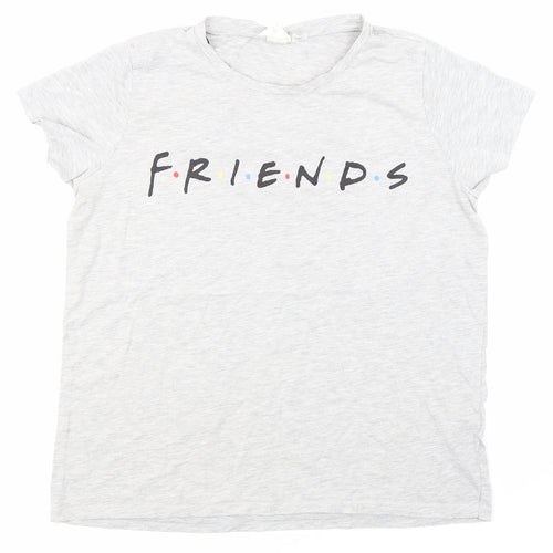 H&M  Womens Grey   Basic T-Shirt Size L