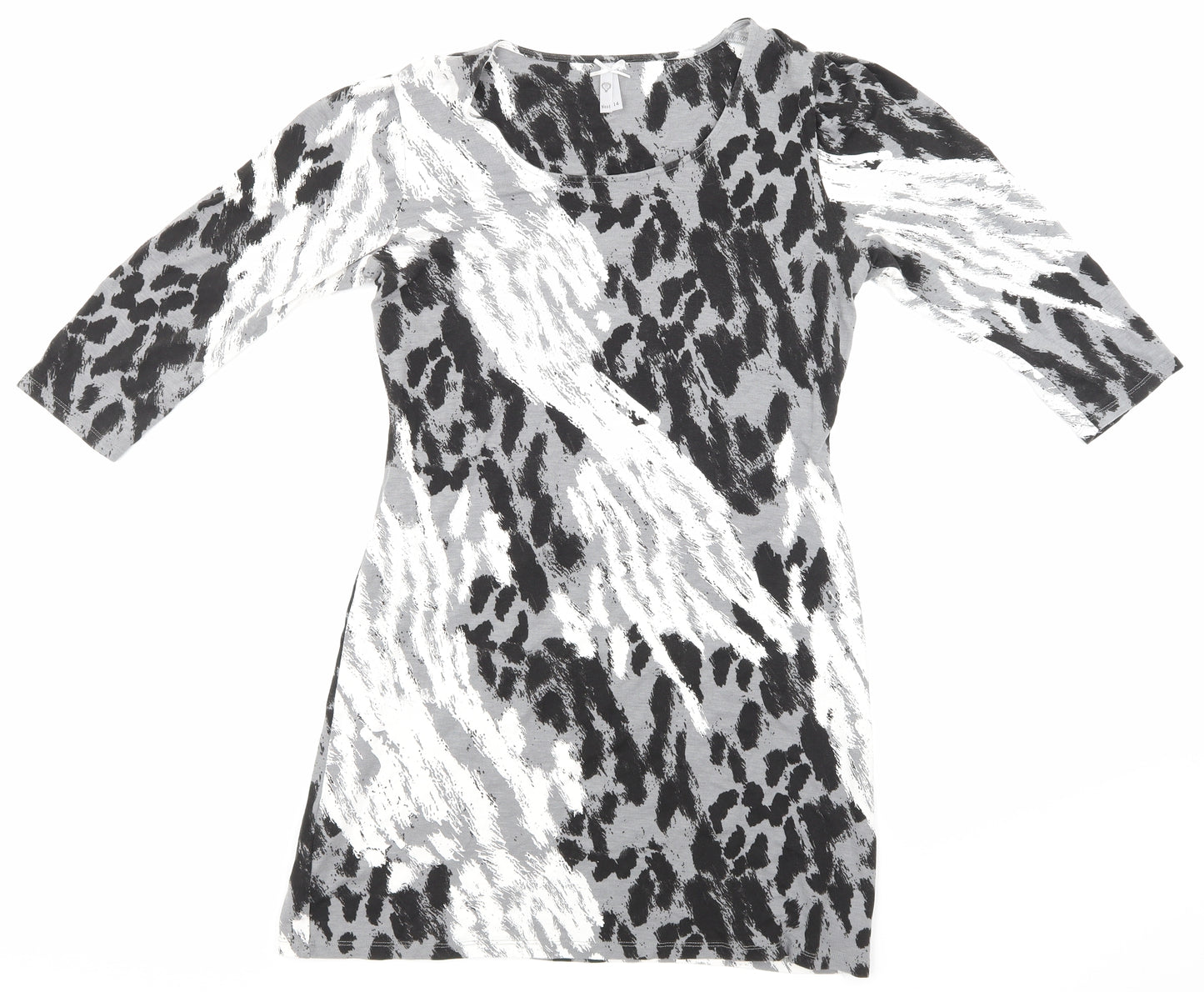 NEXT Womens Grey Animal Print  Basic T-Shirt Size 14