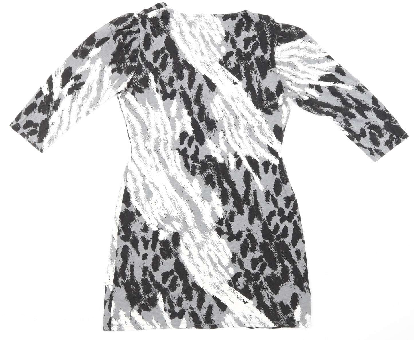 NEXT Womens Grey Animal Print  Basic T-Shirt Size 14