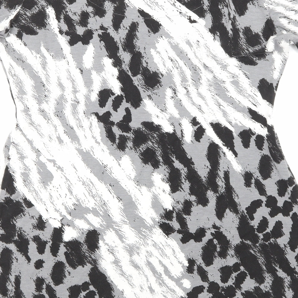 NEXT Womens Grey Animal Print  Basic T-Shirt Size 14