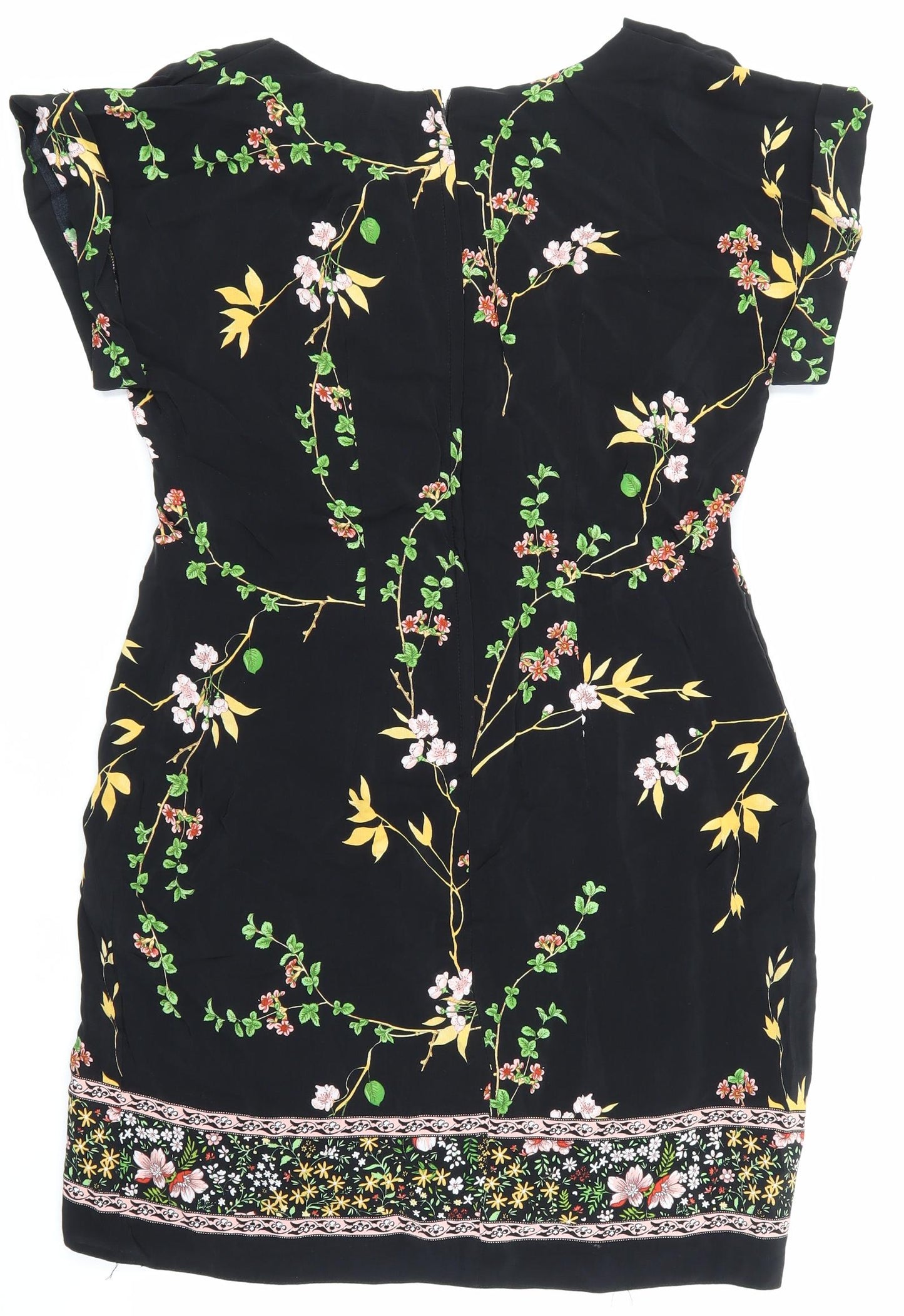 DOROTHY PERKIN Womens Black Floral  Skater Dress  Size 10