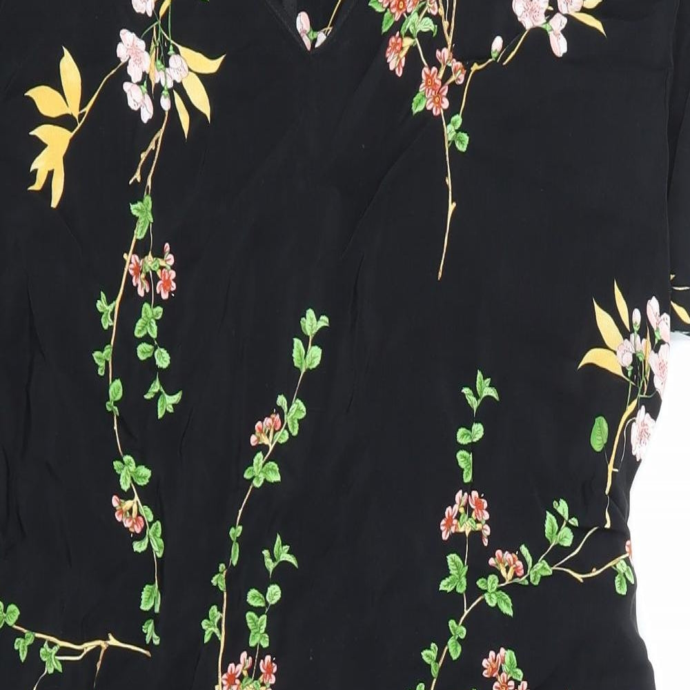 DOROTHY PERKIN Womens Black Floral  Skater Dress  Size 10