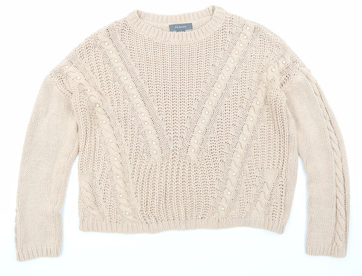 Primark Womens Beige Pullover Sweatshirt Size 10