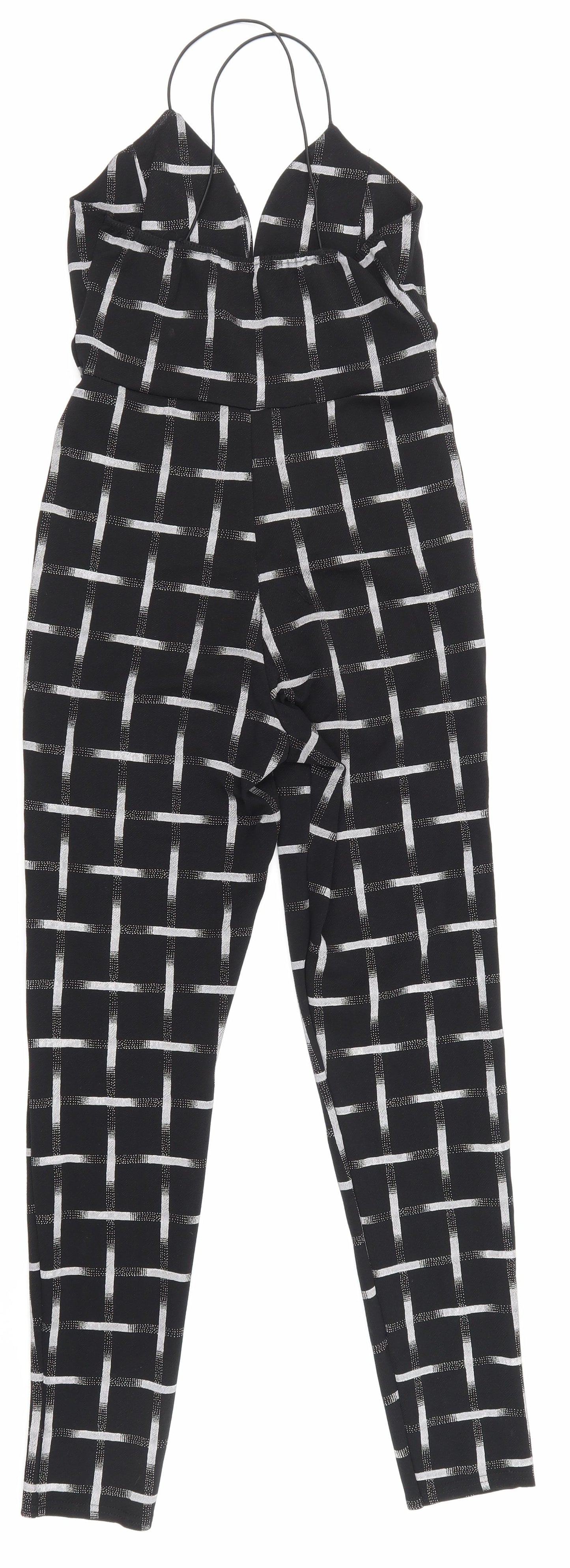 CAMEO ROSE Womens Black Check  Jumpsuit One-Piece Size 10