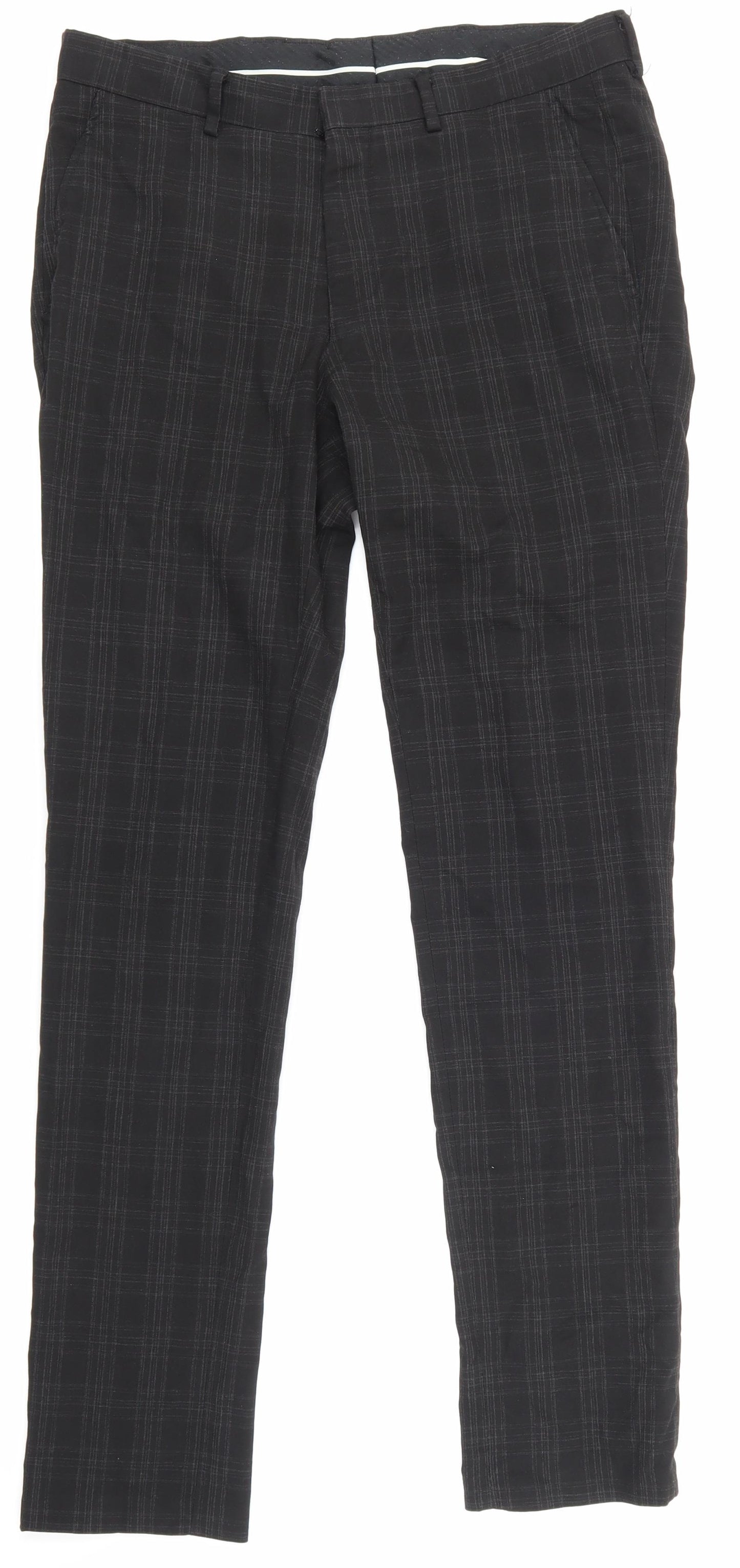 NewLook Mens Black Check  Trousers  Size 32 in L31 in