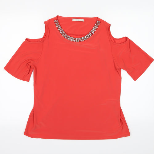 George Womens Red   Basic Blouse Size 14  - Cold Shoulder