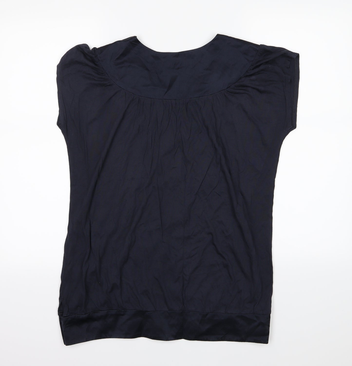 Warehouse Womens Blue  Chiffon Basic T-Shirt Size 12