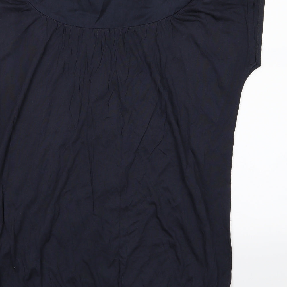 Warehouse Womens Blue  Chiffon Basic T-Shirt Size 12
